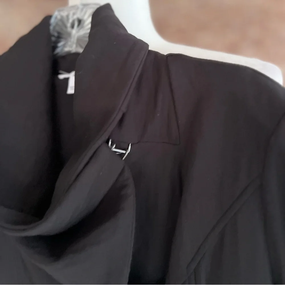 Helmut Lang Villous Black Moto Jacket Knit Asymmetrical Hem XS Gorpcore